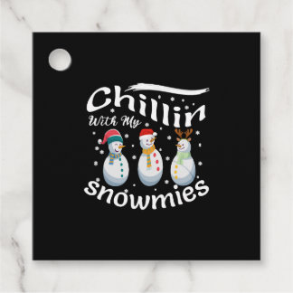 Chillin med mina snowmier, julbesättning gåvor etiketter