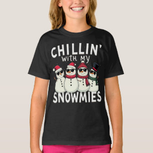 Chillin med mina snutar, fina Snögubbe-julen T Shirt