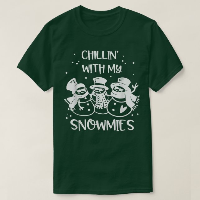 Chillin med mina snutar jul Snögubbe T Shirt (Design framsida)