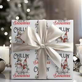 Chillin med mina snutar, julen Rustic Snögubbe Presentpapper