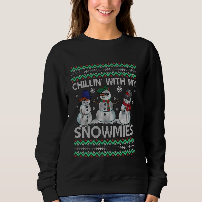 Chillin med mina snutar, underbara Snögubbe, uggla T Shirt (Framsida)