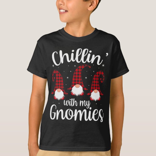 Chillin med mina vänner Buffalo Red Play Christm T Shirt (Framsida)