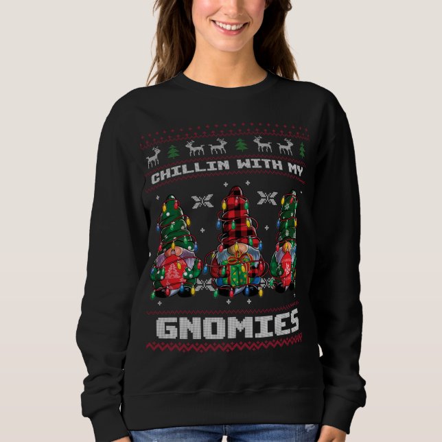 Chillin med mina vänner Christma Pajamas T Shirt (Framsida)