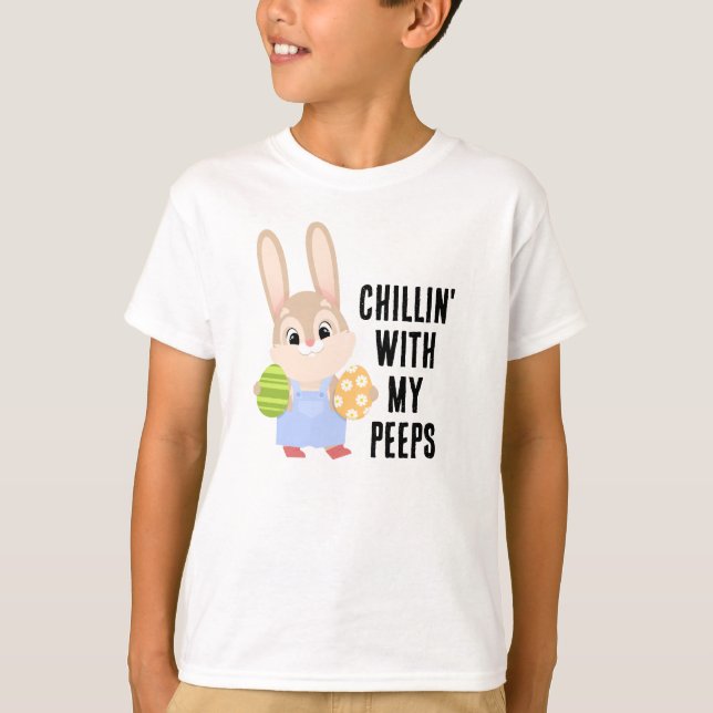Chillin med Påskharn Peeps med ägg T Shirt (Framsida)