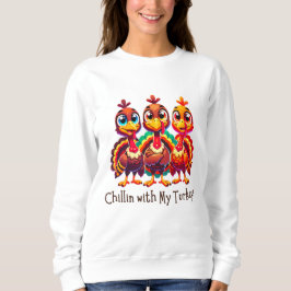 Chillin med Roligten Mina kalkoner Thanksgiving T Shirt