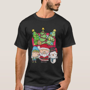 Chillin med Santa Boy Snögubbe Red Car jul T Shirt