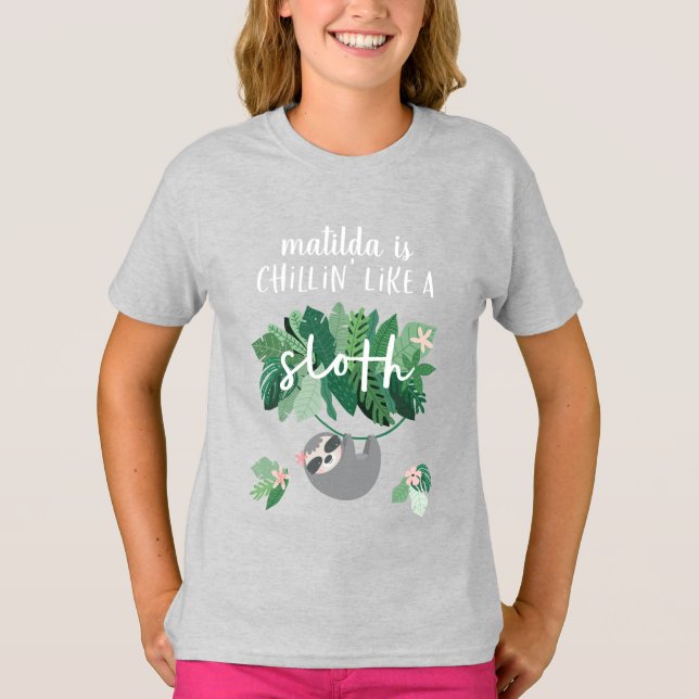 Chillin något liknande en tropisk blommigt för t shirt (Framsida)