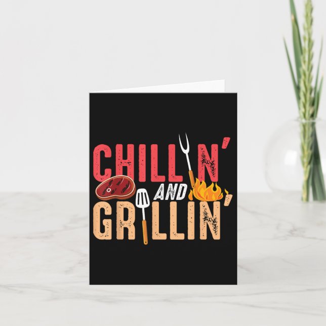 Chillin och Grillin Barbecue Party Kort (Framsida)