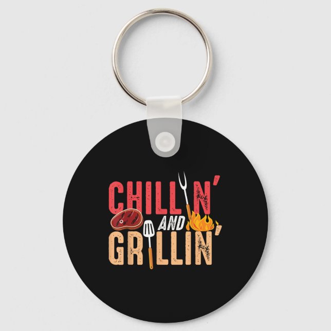 Chillin och Grillin Barbecue Party Nyckelring (Framsida)