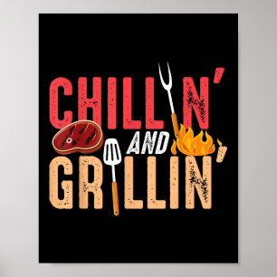 Chillin och Grillin Barbecue Party Poster