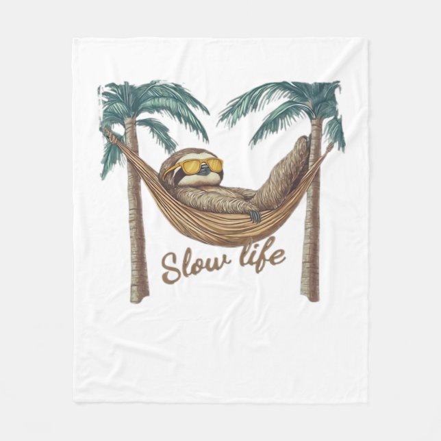Chillin Sloth i Hammock Oversized T-Shirt Fleecefilt (Framsidan)