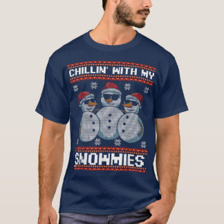 Chillin Snögubbe med snömier Cute Celebrate Lyckli T Shirt