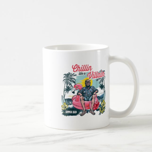 Chillin som en felon Beach Summer Funny Trump 2024 Kaffemugg (Höger)