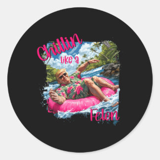 Chillin som en Felon Funny Trump Shirt Summer Trum Runt Klistermärke