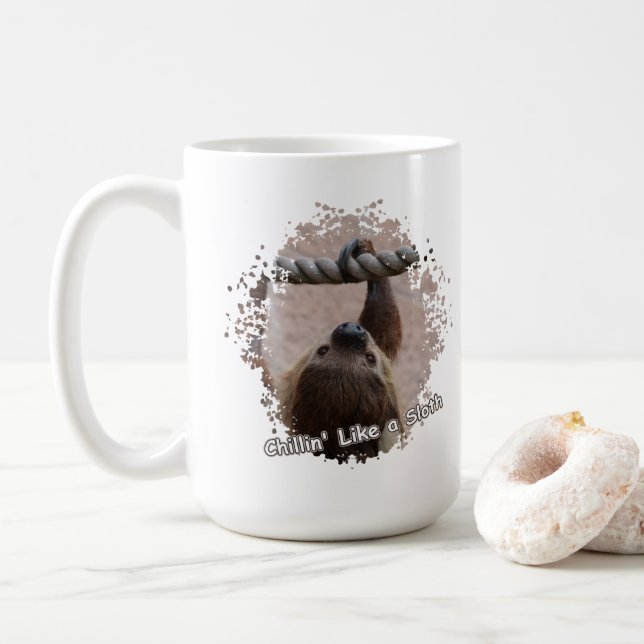 Chillin som en Sloth Kaffemugg (Med munk)