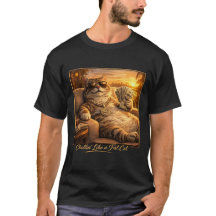Chillin' Som En Tjock Katt Rolig Katt T-Shirt