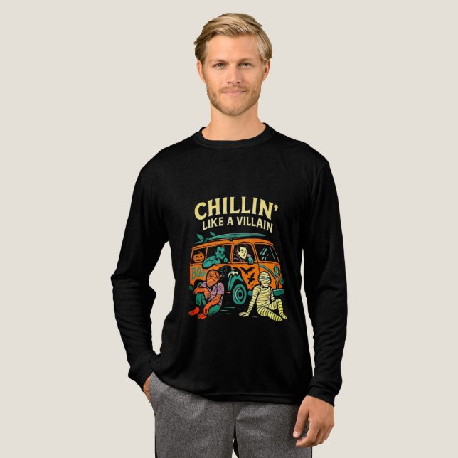 Chillin som en Villain - Retro Monster T Shirt (Hel framsida)