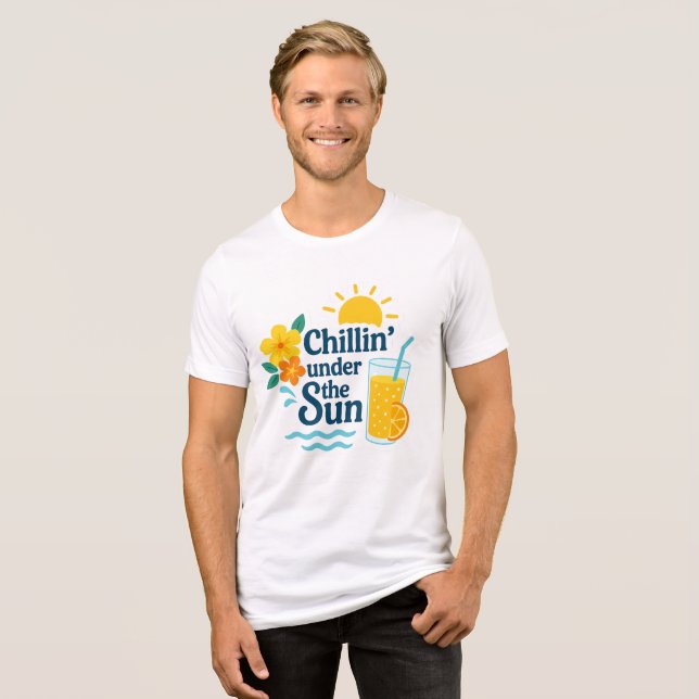 Chillin' Under the Sun – Sommar Beach T-Shirt  (Framsida Full)