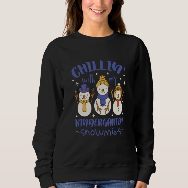 Chillin with My Kindergarten Snowmies Cute Winter T Shirt (Framsida)