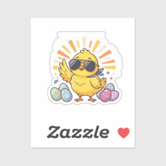 Chillin With My Peeps Cool Easter Chick Sticker Klistermärken