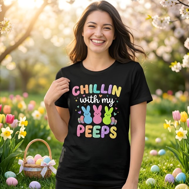 Chillin With My Peeps Cute Easter Bunny Women T Shirt (Skapare uppladdad)
