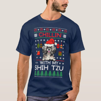 Chillin With My Shih Tzu Santa Ugly Christmas Swea T Shirt