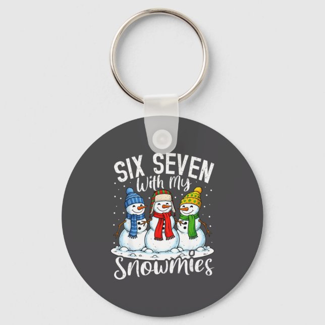 Chillin With My Snowmies Funny Snowman 67 Christma Nyckelring (Framsida)