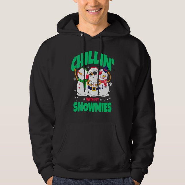 Chillin with My Snowmies  Matching Family Hoodie (Framsida)