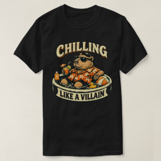 Chilling Like a Villain Funny Bear Summer Pool  T Shirt