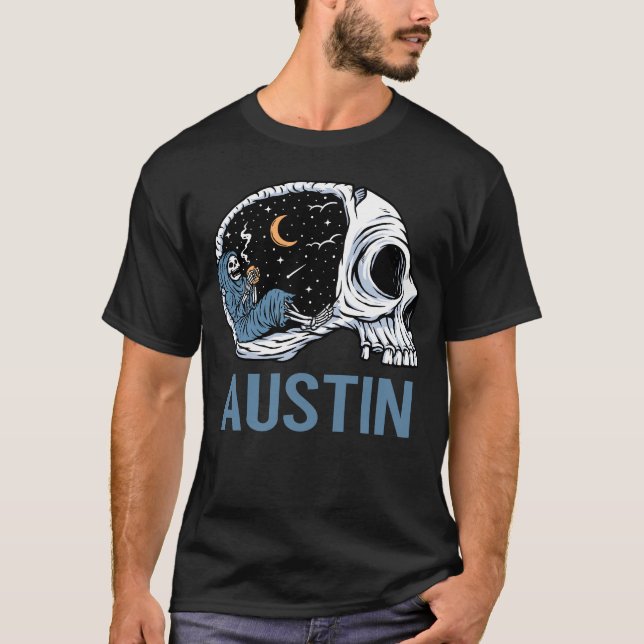Chilling Skeleton - Austin T Shirt (Framsida)