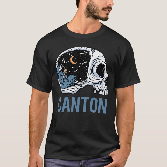 Chilling Skeleton - Kanton T Shirt (Framsida)