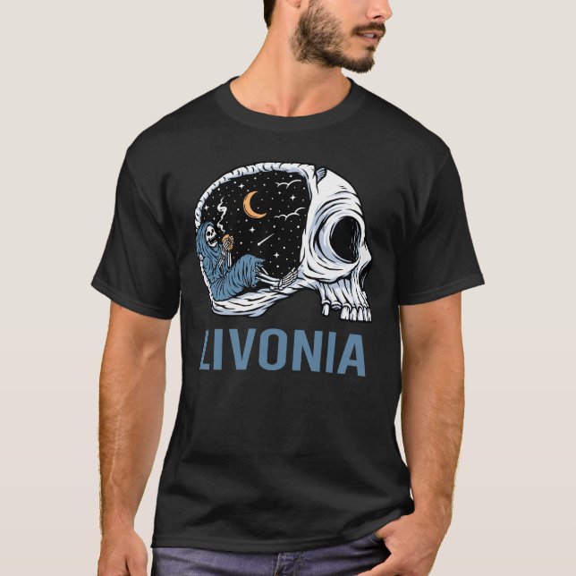 Chilling Skeleton - Livonia T Shirt (Framsida)