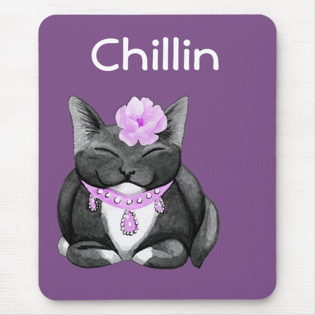 Chilling Tuxedo Cat Mousepad Musmatta (Framsidan)