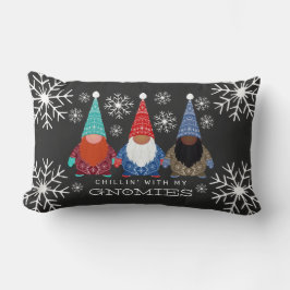 Chillin'Gnomes Snowflake Illustration jul Lumbarkudde