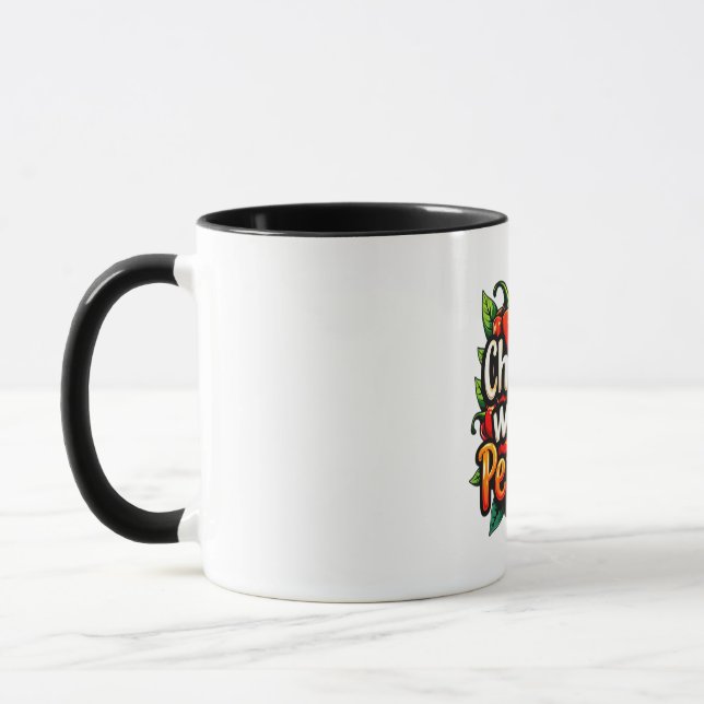 Chillin's with My Peppers - Colorful Chili Graphic Mugg (Vänster)