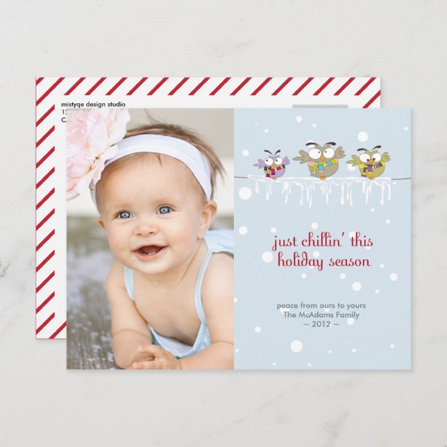 Chillin'Uggla Photo Helgdag Postcard Helg Vykort (Fram/baksida)