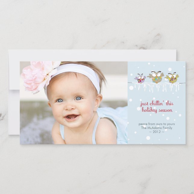 Chillin'Uggla Premium 4x8-fotokort Julkort (Framsida)