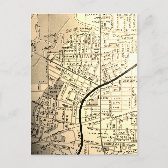 Chilliwack, British Columbia, Kanada Vintage Karta Vykort (Framsida)