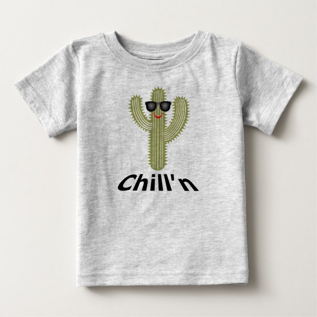 Chill'n Cactus Design - Baby Fine Jersey T-Shirt (Framsida)
