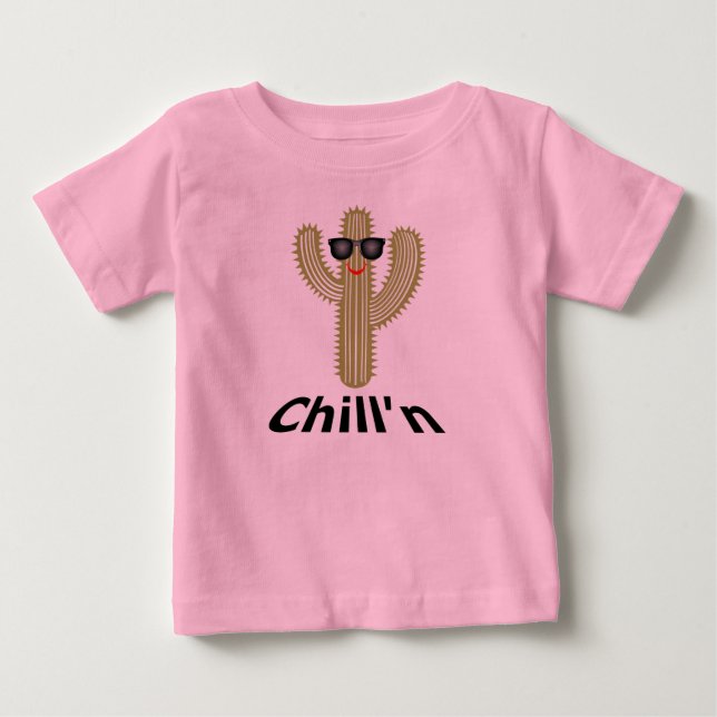 Chill'n Cactus Design - Babyfint T-shirt av jersey (Framsida)