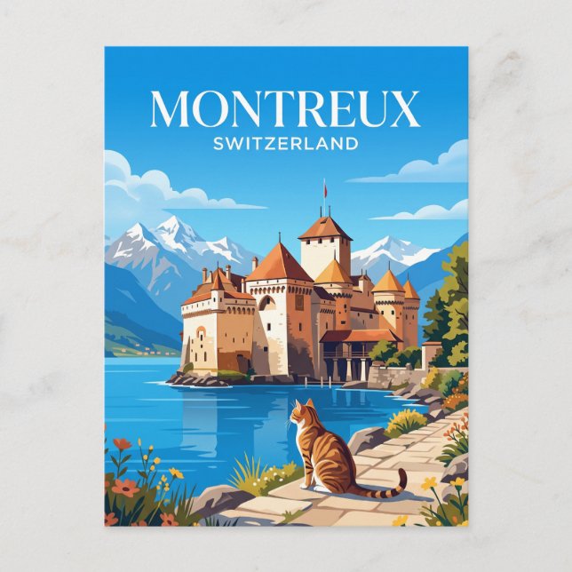 Chillon Castle Switzerland Vykort (Framsida)