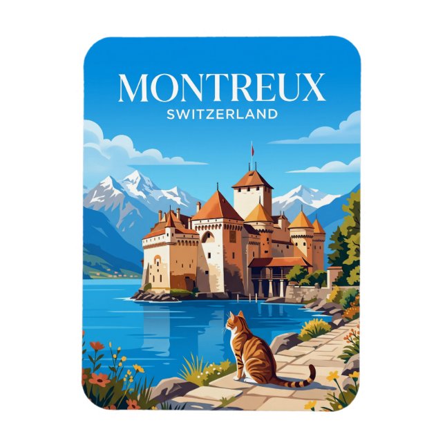 Chillon slott Schweiz Magnet (Vertikal)