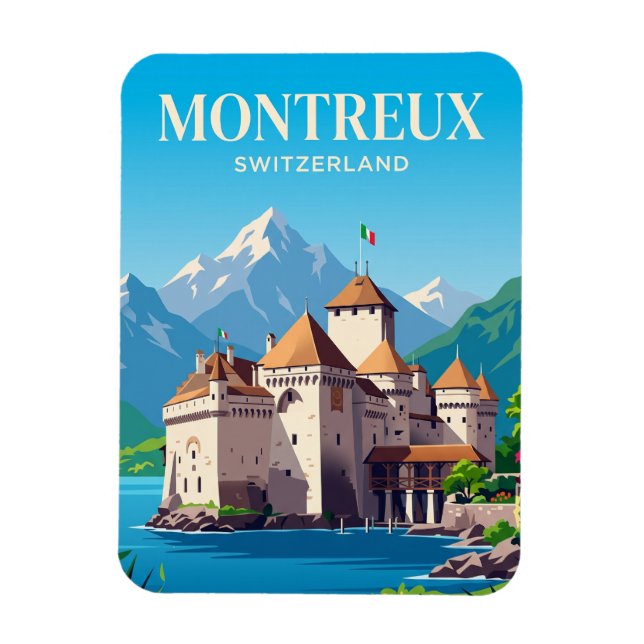 Chillon slott Schweiz Magnet (Vertikal)