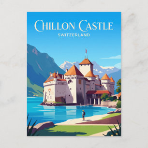 Chillon slott Schweiz Vykort
