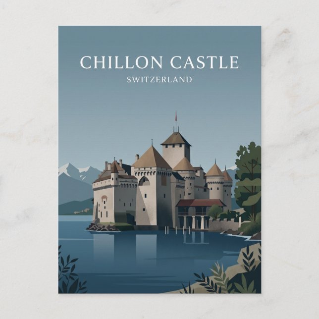 Chillon slott Schweiz Vykort (Framsida)