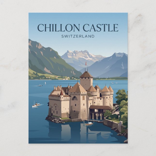 Chillon slott Schweiz Vykort (Framsida)