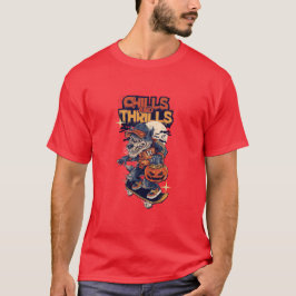 Chills and Thrills Halloween Werewolf Skateboard T Shirt