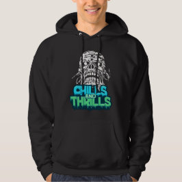Chills och Thrills Skullgrafik Halloween-skräckupp Hoodie