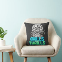 Chills och Thrills Skullgrafik Halloween-skräckupp