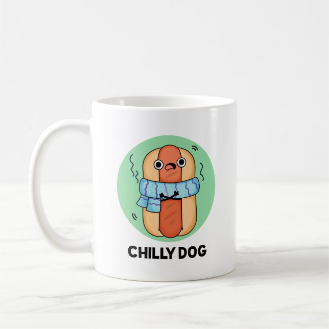 Chilly Hund Funny Chili Hett Hund Pun Kaffemugg (Vänster)